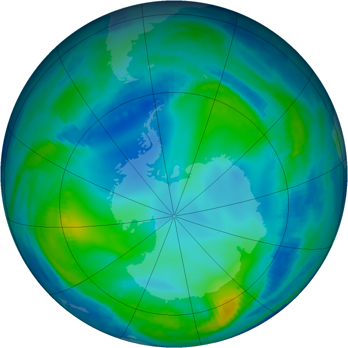 Antarctic ozone map for 26 May 1997